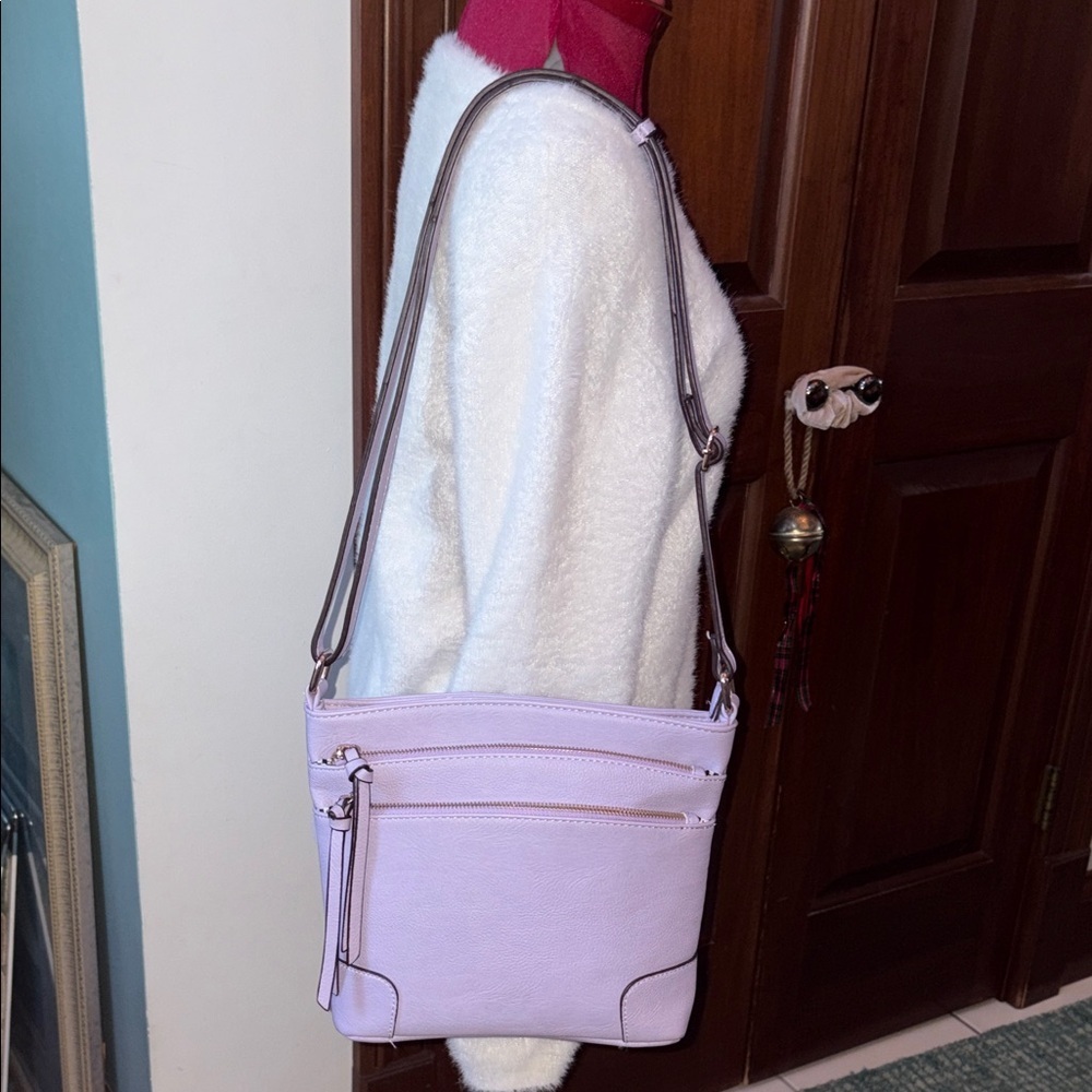 Fashionpuzzle Crossbody Bag shoulder bag convertible vegan leather lavender - Picture 3 of 17